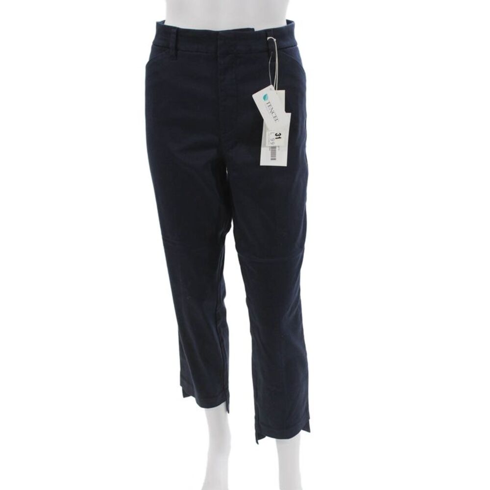 Level 99 Womens Ankle Pants Blue Lyocell Button Size 31